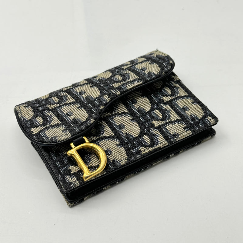 CHRISTIAN DIOR Saddle Card Case Compact Wallet