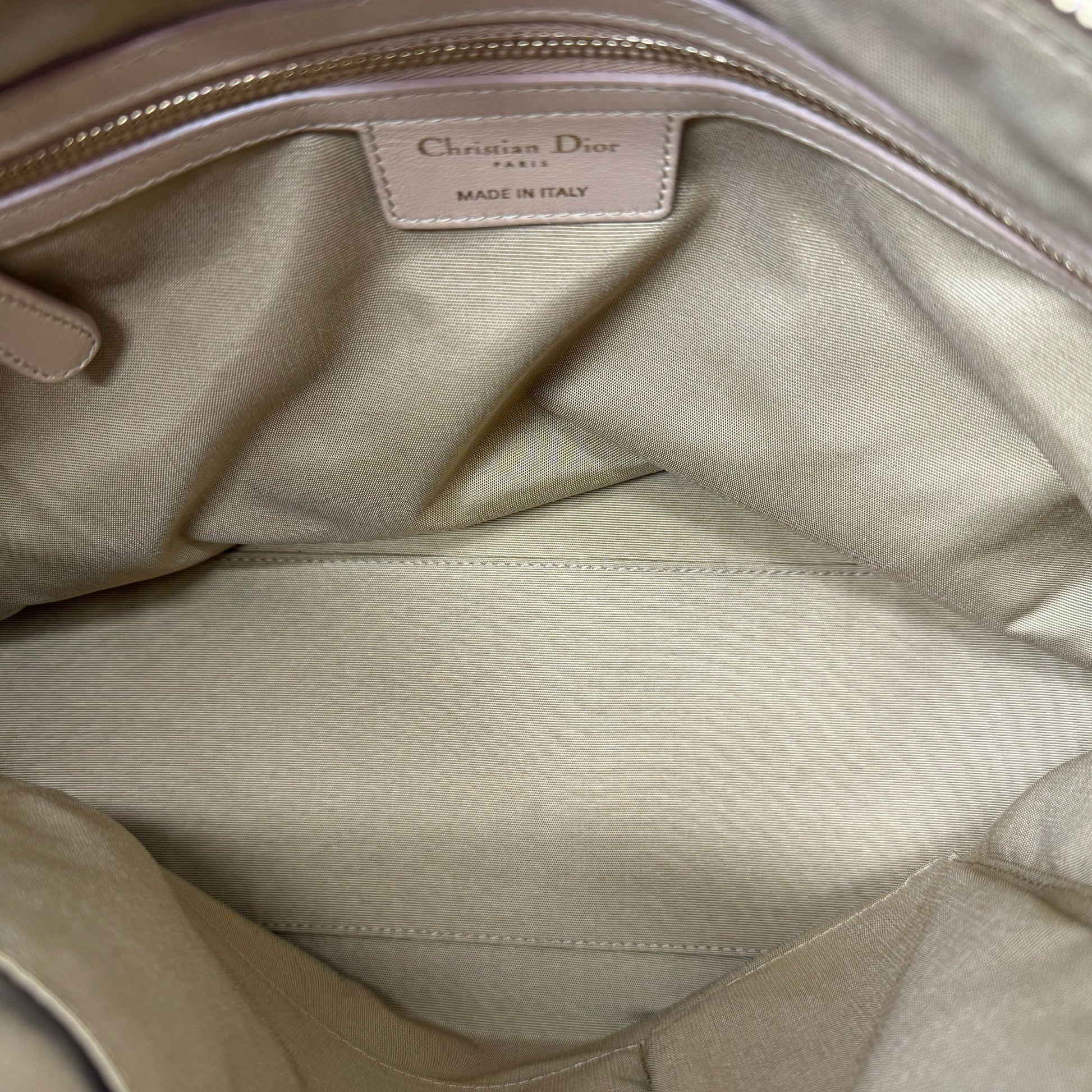 Lambskin Cannage Medium Granville Tote Beige