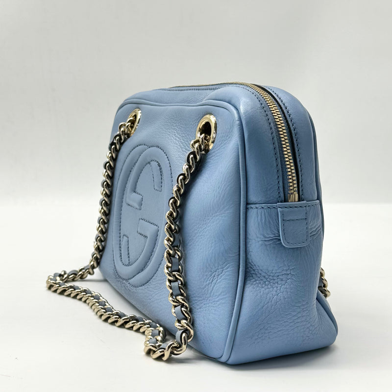 Gucci Suede Soho Interlocking G Logo Shoulder Bag