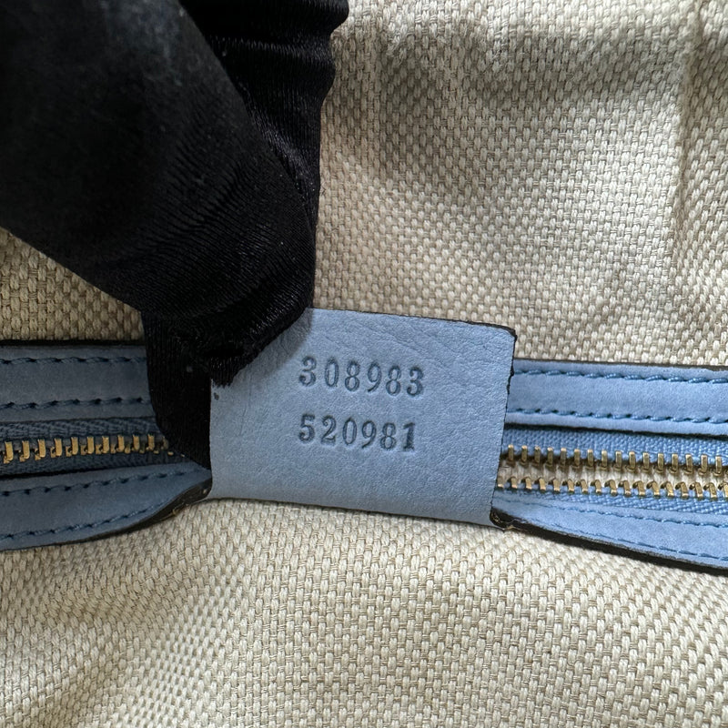 Gucci Suede Soho Interlocking G Logo Shoulder Bag