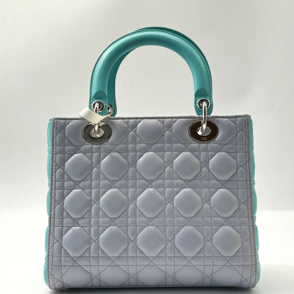 Christian Dior Tricolor Lady Dior Bag Cannage Quilt Lambskin Medium