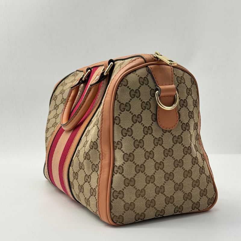 Gucci Vintage Web Boston Bag GG Canvas Medium