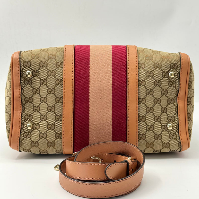 Gucci Vintage Web Boston Bag GG Canvas Medium