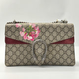 GUCCI GG Supreme Monogram Blooms Small Dionysus Shoulder Bag Beige Multicolor Dry Rose