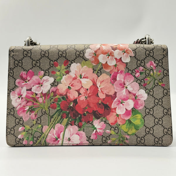 GUCCI GG Supreme Monogram Blooms Small Dionysus Shoulder Bag Beige Multicolor Dry Rose