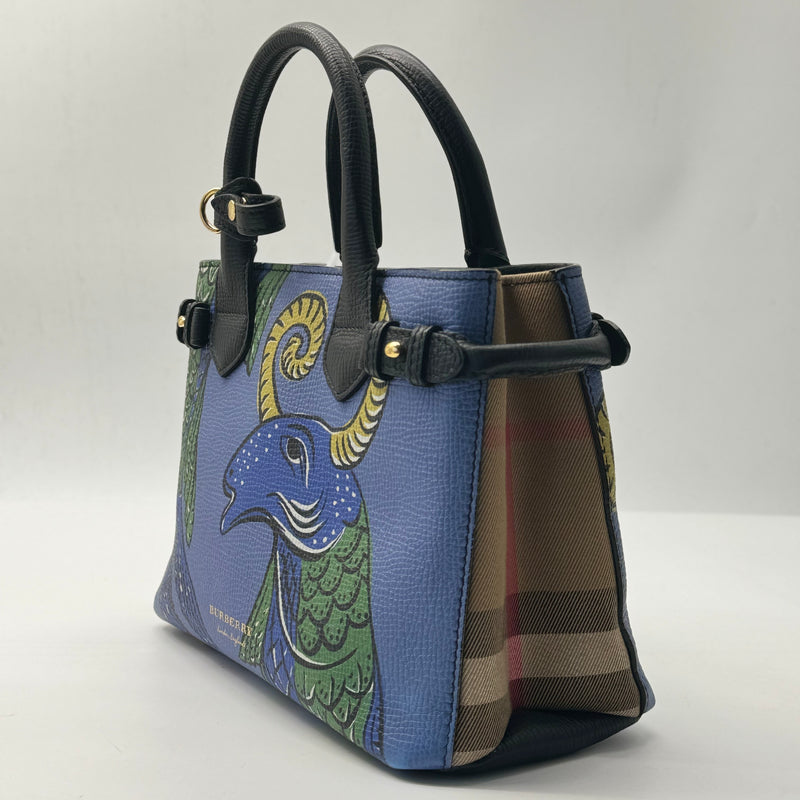 Burberry Banner Beasts Printed Tote Bag in Multicolor Leather Multiple colors