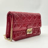 Patent Cannage Miss Dior Promenade Pouch Red