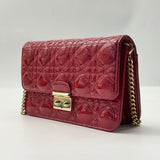 Patent Cannage Miss Dior Promenade Pouch Red