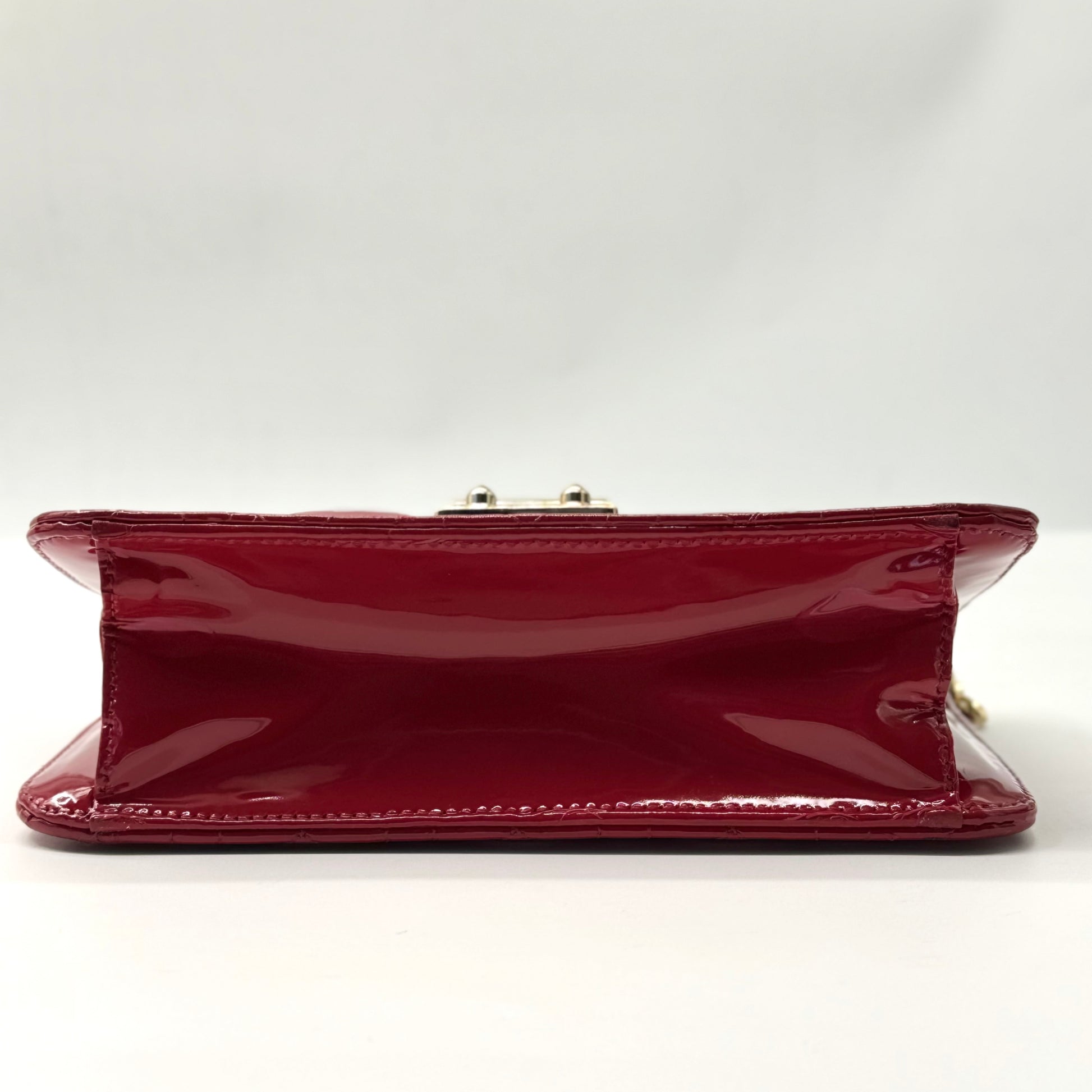 Patent Cannage Miss Dior Promenade Pouch Red