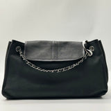 Chanel Vintage Black Nubuck Leather Shoulder Handbag With Camellia Feature