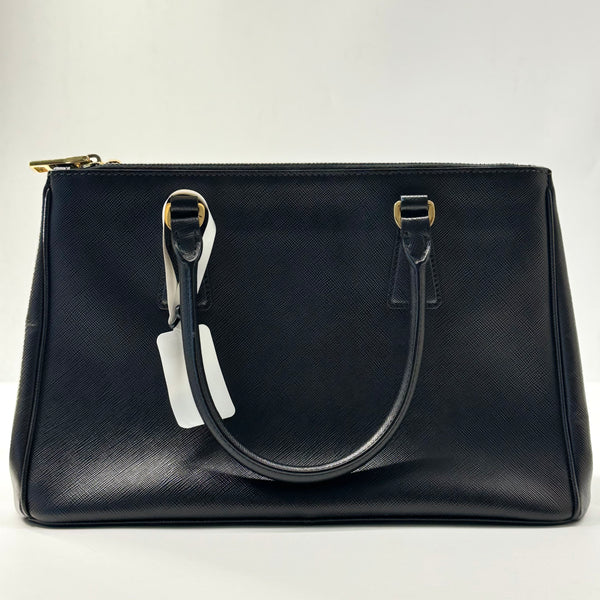 PRADA Saffiano Medium Galleria Double Zip Tote Black