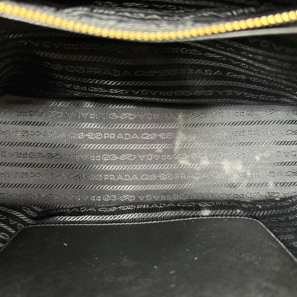 PRADA  Saffiano Medium Galleria Double Zip Tote Black