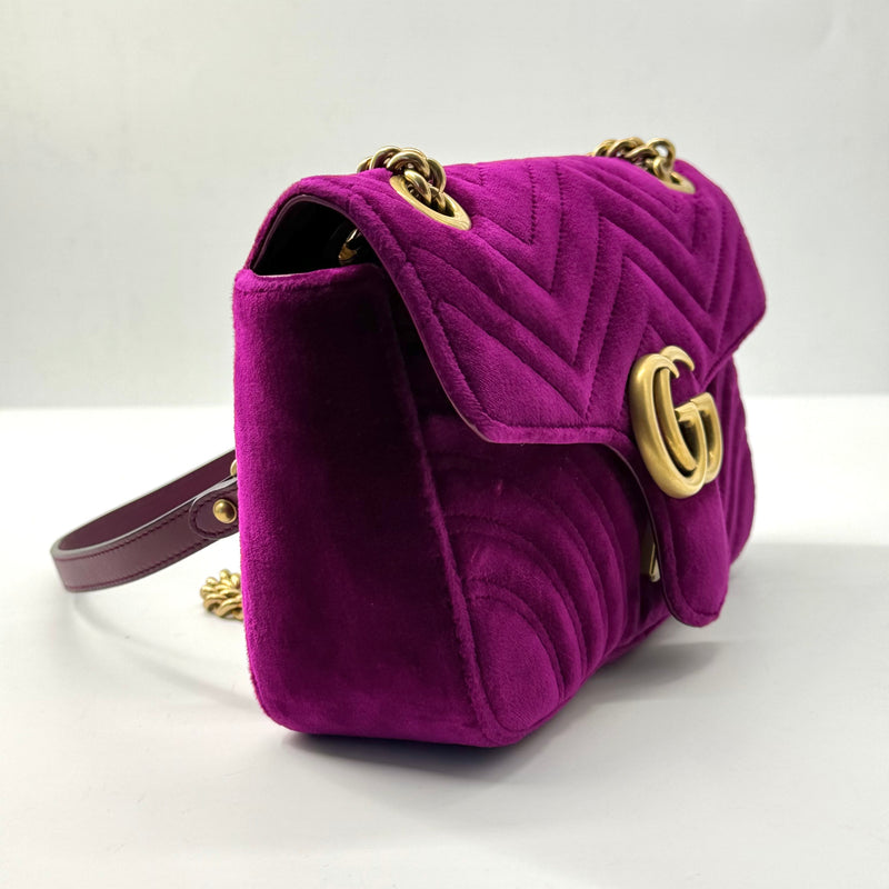 Gucci GG Marmont Flap Bag Matelasse Velvet Mini