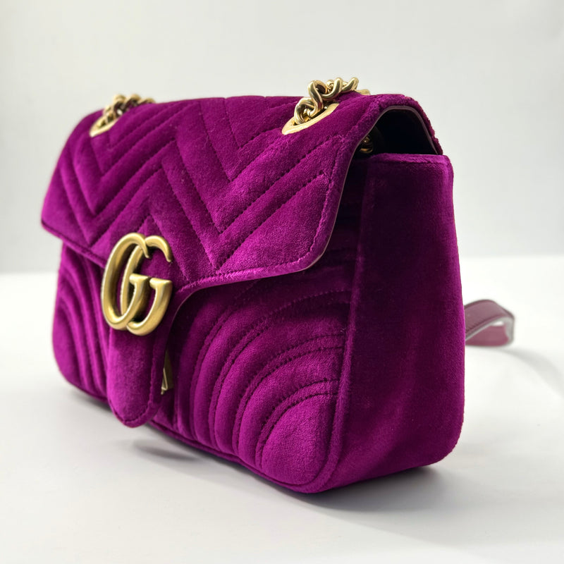 Gucci GG Marmont Flap Bag Matelasse Velvet Mini