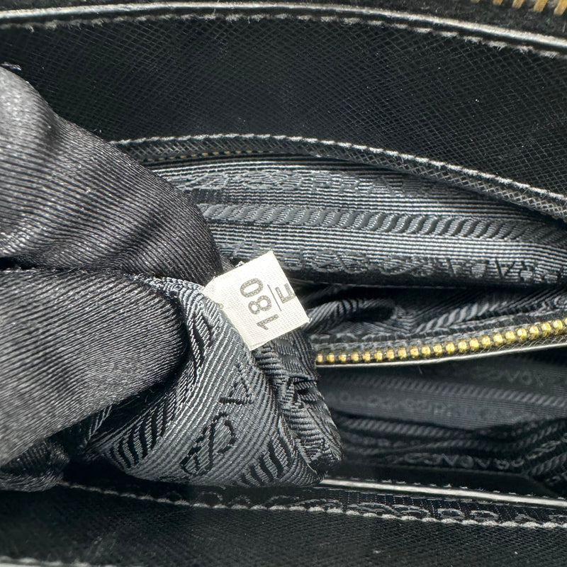 PRADA Saffiano Medium Galleria Double Zip Tote Black