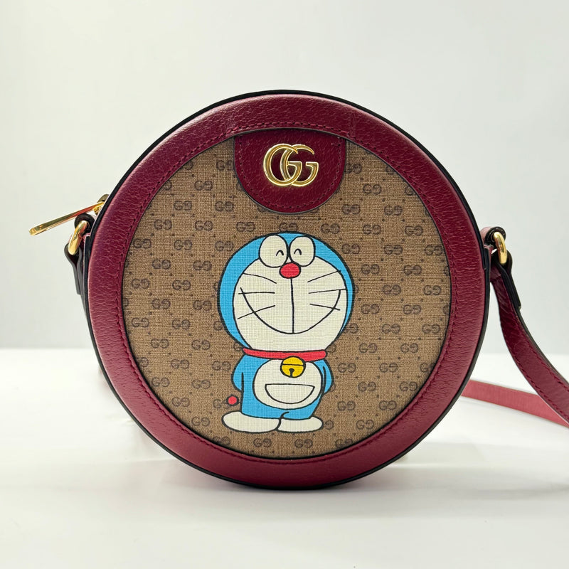 Doraemon Round Printed Mini GG Coated Canvas