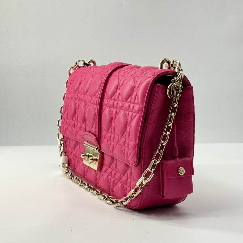 Lambskin Cannage Miss Dior Promenade Pouch Fuchsia 18-MA-0142