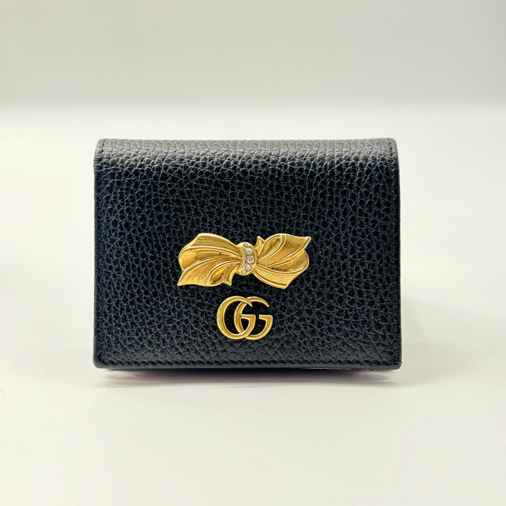GG Marmont Flap Card Case Embellished Leather
