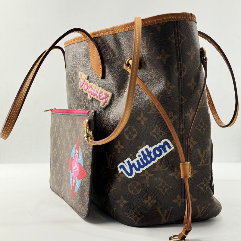 Louis Vuitton Neverfull NM Tote Limited Edition Patches Monogram Canvas MM