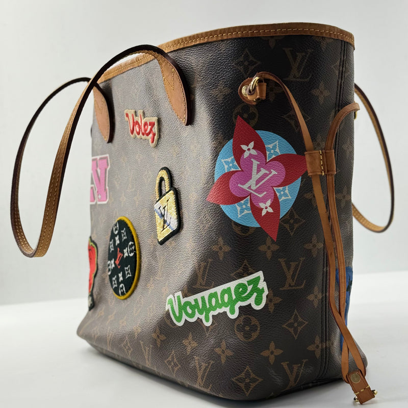 Louis Vuitton Neverfull NM Tote Limited Edition Patches Monogram Canvas MM