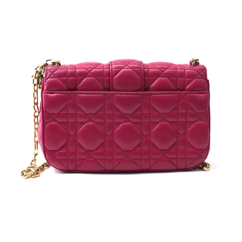 Dior Fuchsia Cannage Quilted Leather Large Miss Dior Flap Bag