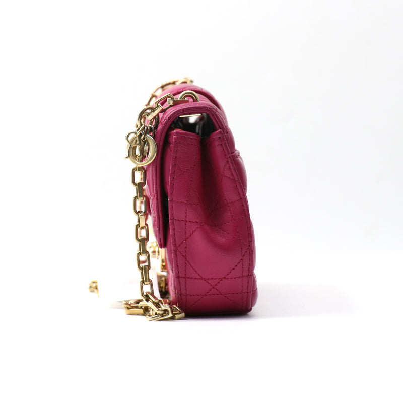 Dior Fuchsia Cannage Quilted Leather Large Miss Dior Flap Bag