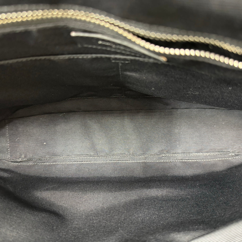 Museum Flat Briefcase Patch Embellished Leather Medium