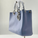 CHRISTIAN DIOR  Smooth Calfskin Medium Diorissimo Tote Lavender Jaune Fluo