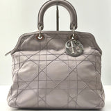 Christian Dior Granville Satchel Cannage Quilt Leather Pink Medium