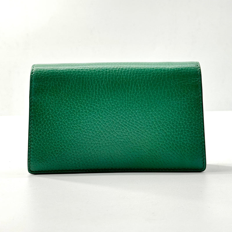 GUCCI  Calfskin Mini Dionysus Chain Wallet Emerald