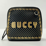 GUCCI  X SEGA Calfskin GUCCY Stars Mini Dome Shoulder Bag Black Gold