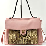 LOUIS VUITTON Calfskin Snakeskin Lockme MM Rose Ballerine