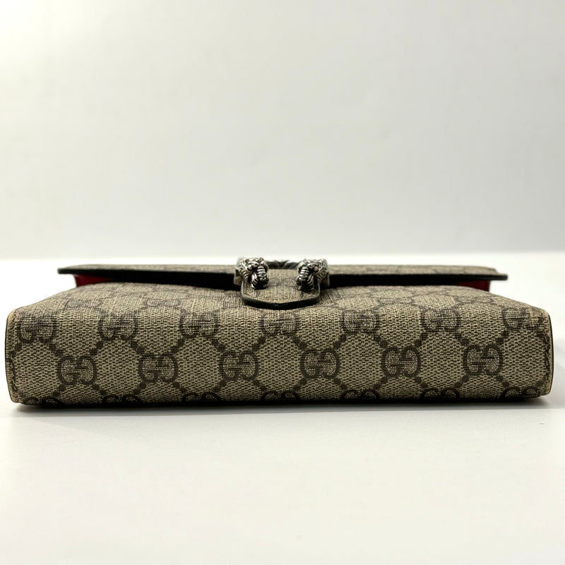 GG Supreme Monogram Mini Dionysus Chain Wallet Beige Taupe