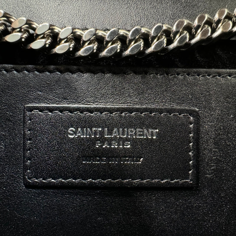 SAINT LAURENT Smooth Calfskin Medium Classic Monogram Kate Tassel Satchel Marine