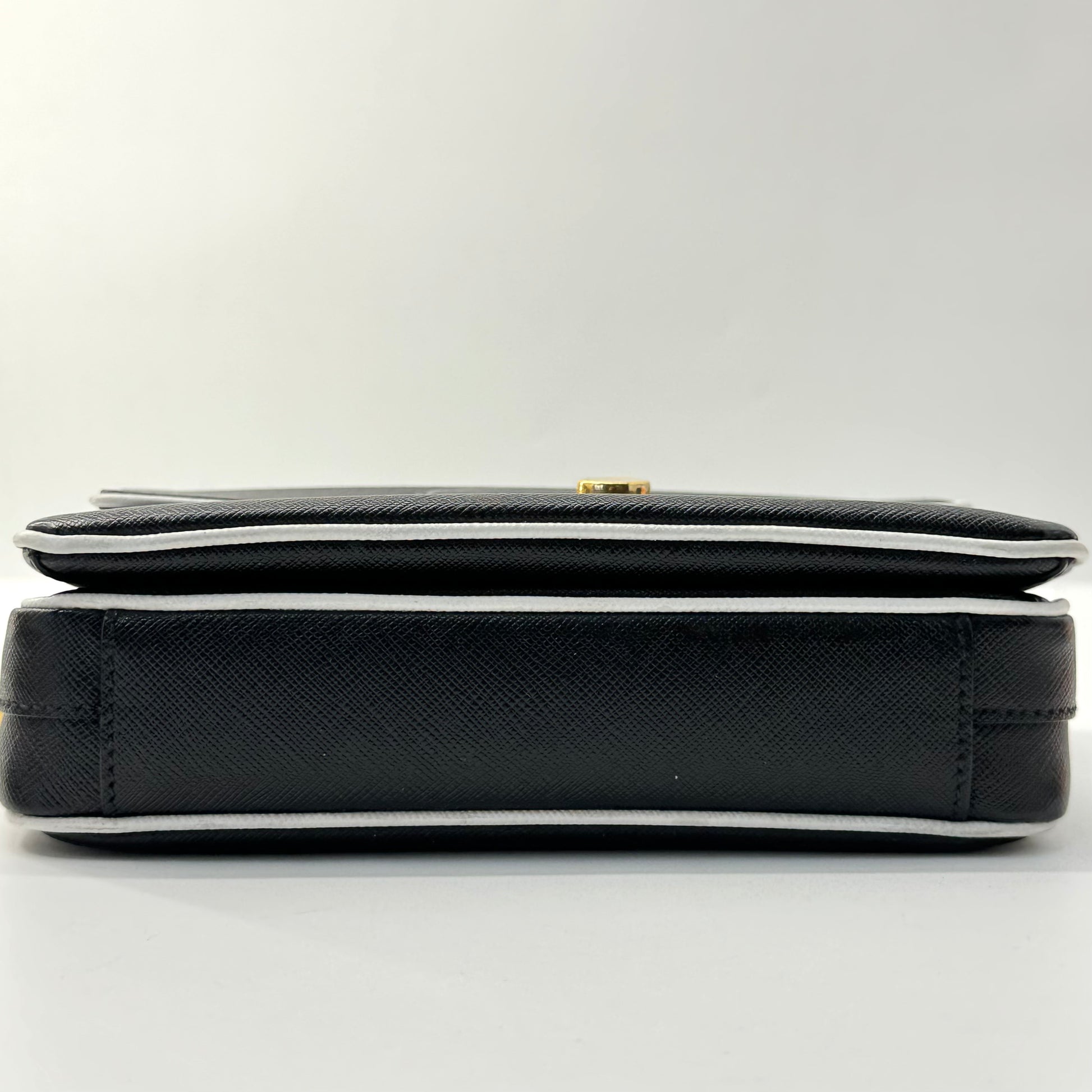 Prada Chain Lock Shoulder Bag Saffiano Leather Small