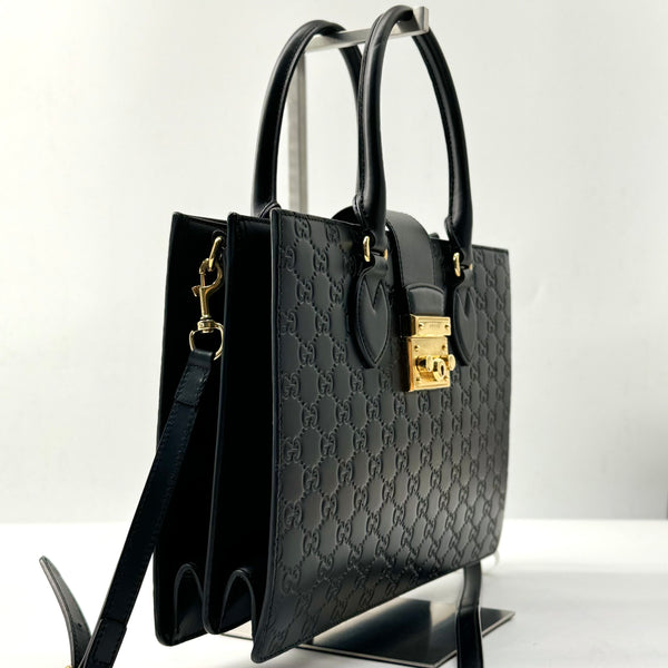 Padlock Convertible Tote Guccissima Leather Medium