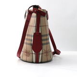 Burberry Lorne Bucket Bag Haymarket Coated Canvas Small