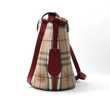 Burberry Lorne Bucket Bag Haymarket Coated Canvas Small