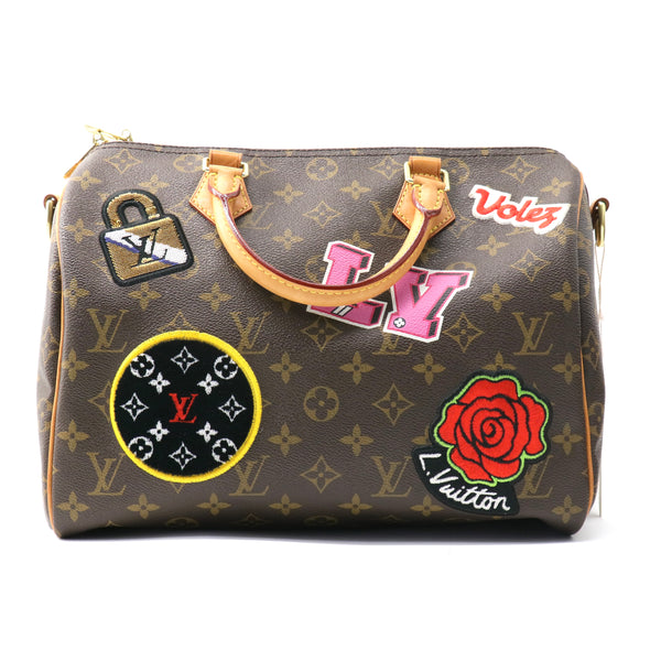 Speedy Bandouliere Bag Limited Edition Patches Monogram Canvas 30