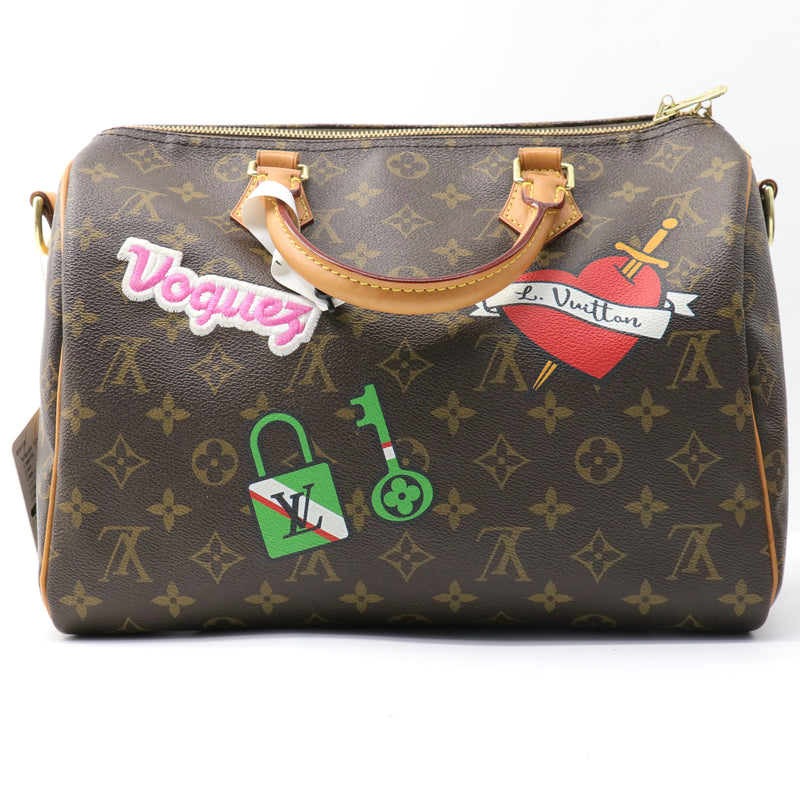 Speedy Bandouliere Bag Limited Edition Patches Monogram Canvas 30