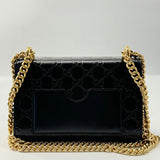 GUCCI Guccissima Small Padlock Shoulder Bag Black