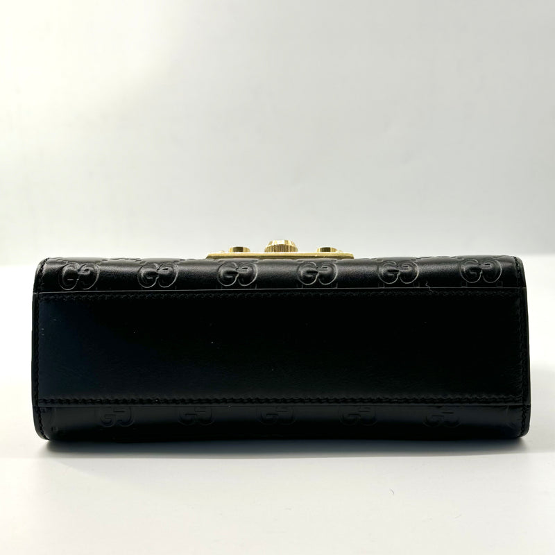 GUCCI Guccissima Small Padlock Shoulder Bag Black