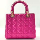 Lambskin Cannage Lady Dior Fuchsia