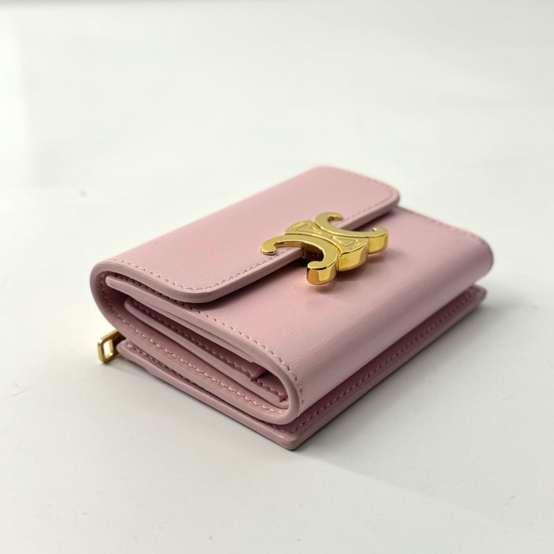 Card Holder With Flap Triomphe In Shiny Calfskin