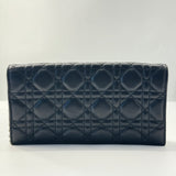 Crinkled Patent Cannage Lady Dior Pouch Black