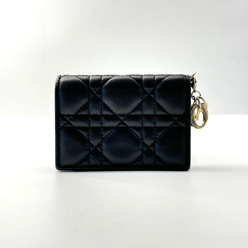 Mini Lady Dior Gardenia Wallet Black Cannage