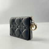 Mini Lady Dior Gardenia Wallet Black Cannage