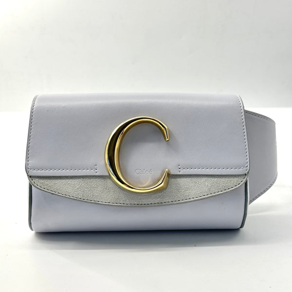 Calfskin Suede C Belt Bag Light Cloud