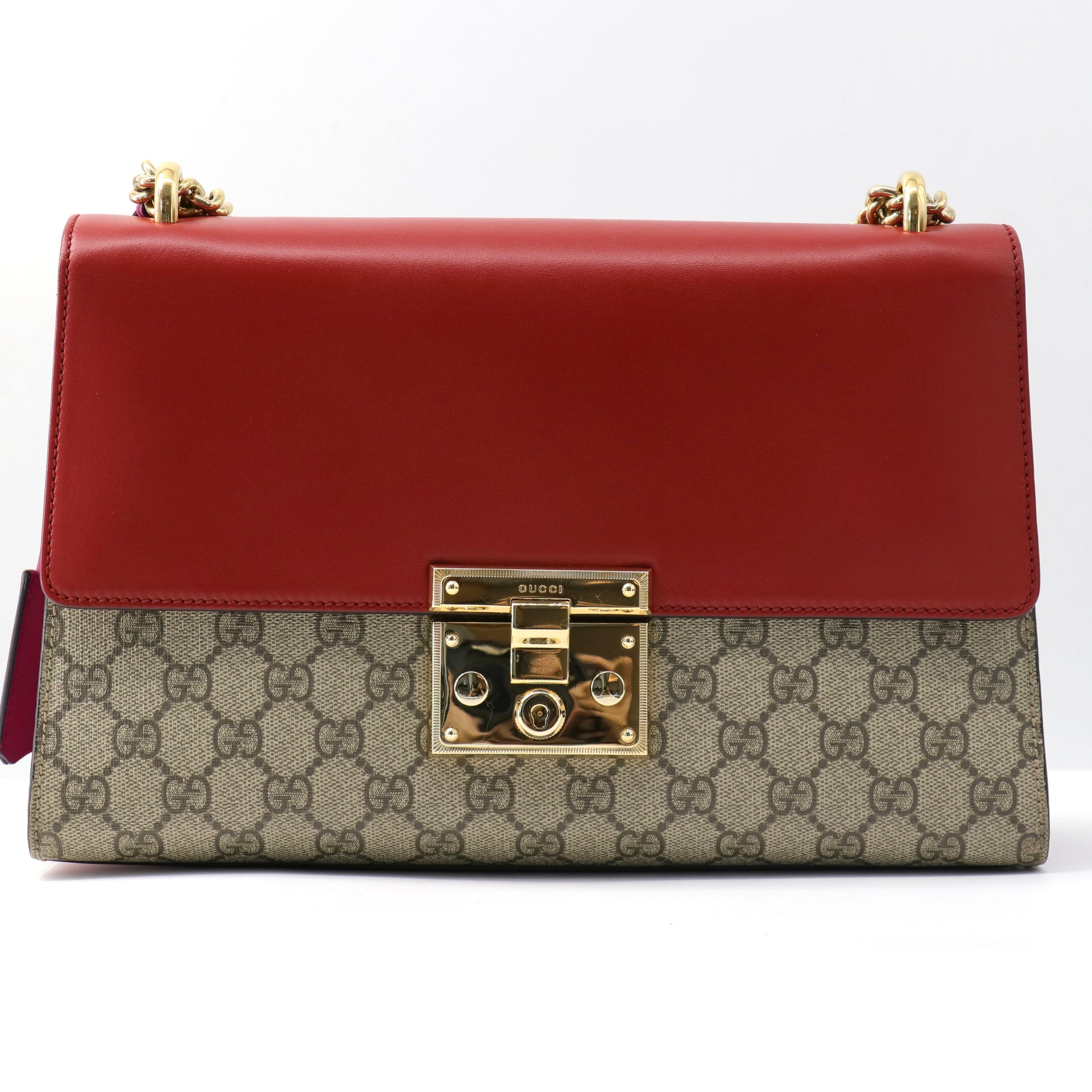 Padlock Shoulder Bag Blooms Print GG Coated Canvas Medium