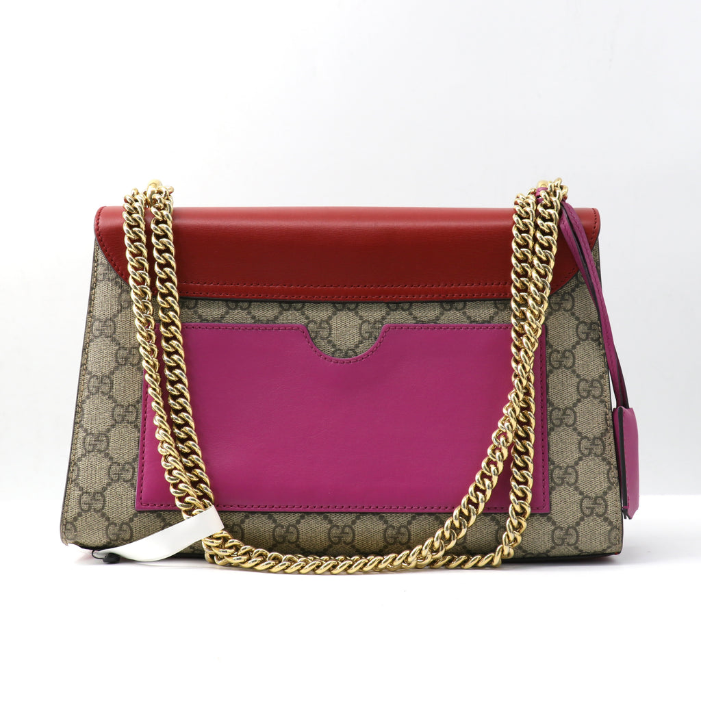 Padlock Shoulder Bag Blooms Print GG Coated Canvas Medium